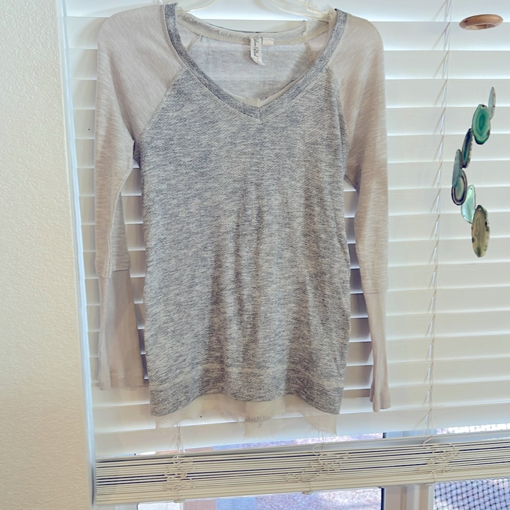 Others Follow Gray Split Back Blouse size M